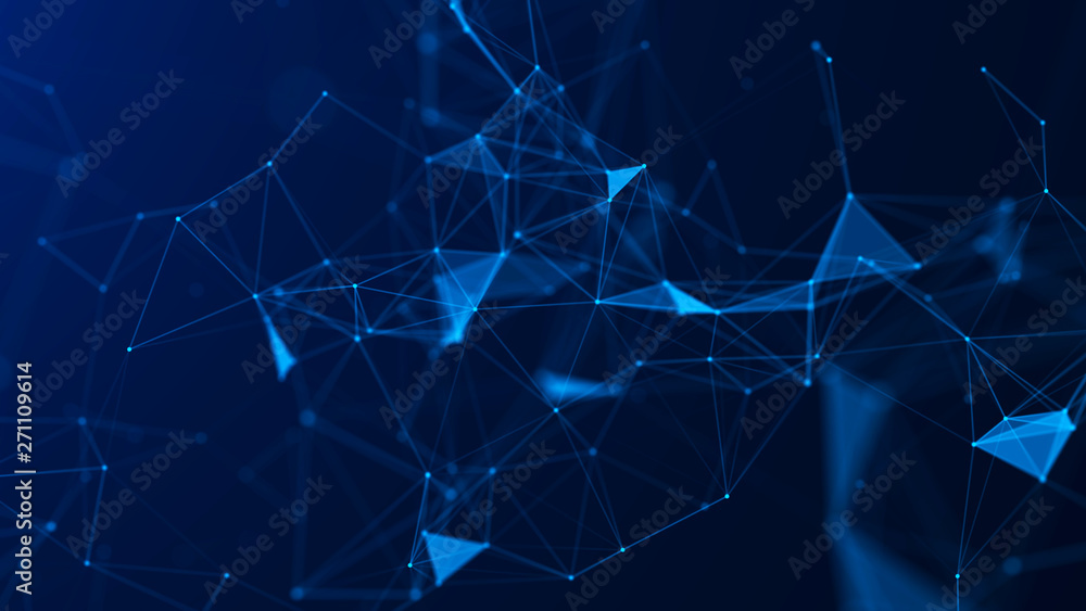 Poster abstract blue digital background. big data visualization. science background. big data complex with 