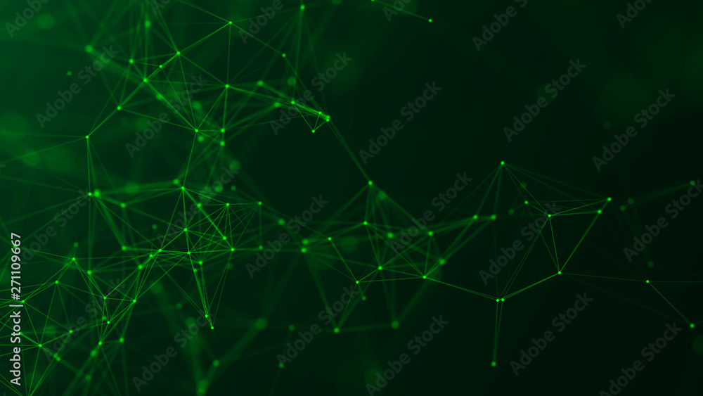 Poster abstract green digital background. big data visualization. science background. big data complex with
