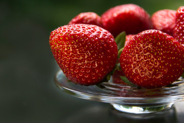 Beautiful tasty ripe fresh strawberries for breakfast