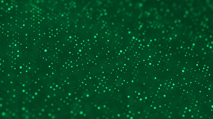 Halftone pattern. Green composition. Glitch background. Gradient design background. Abstract dotted background. Blurry points. 3d rendering.