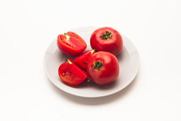 Sliced Fresh ripe tomatoes on a plate