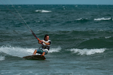 Fototapeta premium Kitesurfer In Action
