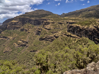Beautiful mountain range in Simien Mountains National Park in Ethiopia