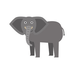 Elephant icon in flat style, african animal vector illustration