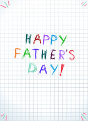 Happy Fathers Day Typography on Notebook Sheet