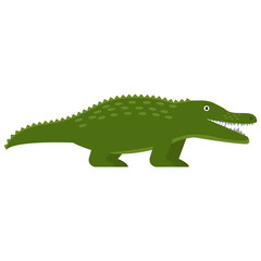 Crocodile icon in flat style, african animal vector illustration