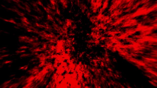 Creepy digital demon with noise effect. Bad tv signal. Animation in genre of horror. Red color background. Vj loop video.