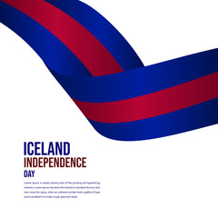 Happy Iceland Independence Day Celebration Vector Template Design Illustration