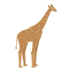 Fototapeta premium Giraffe icon in flat style, african animal vector illustration