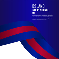 Happy Iceland Independence Day Celebration Vector Template Design Illustration