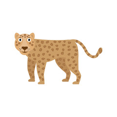 Leopard icon in flat style, african animal vector illustration