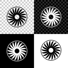 Ventilator symbol icon isolated on black, white and transparent background. Ventilation sign. Vector Illustration