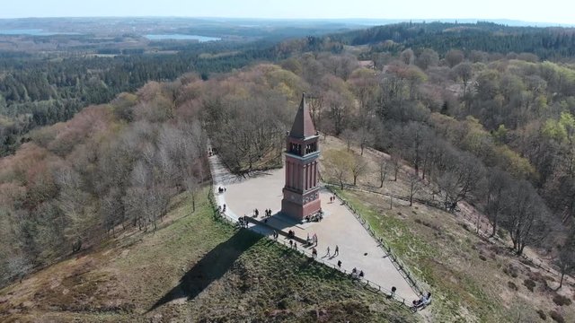 Aerial view of The Mountain of Heaven located between Ry and Silkeborg in Denmark
