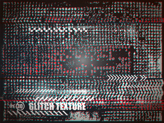 Shabby overlay texture with glitch effect. Cyber backdrop for site, web design, banner, poster. Vector background.