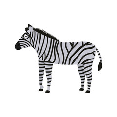 Fototapeta na wymiar Zebra icon in flat style, african animal vector illustration