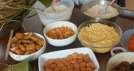 Homemade rice dumpling for Chinese dragon boat festival