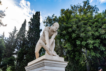 wood crusher statue in Athens