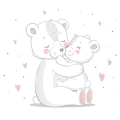 cute bears - mom and kids