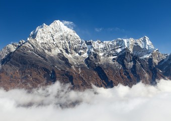 Thamserku from Kongde, Nepal Himalayas mountains