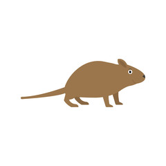 Mouse icon in flat style, animal vector illustration