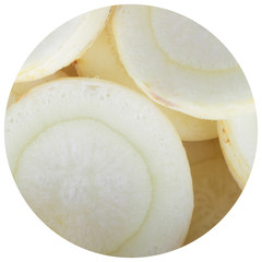 heap of slices of parsley root background