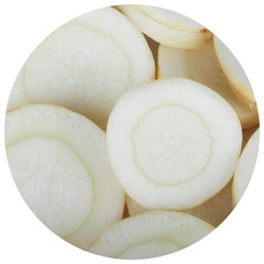 heap of slices of parsley root background