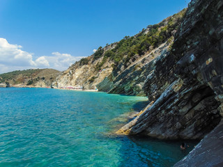 Obraz premium Rocky shores of Ksamil beaches.