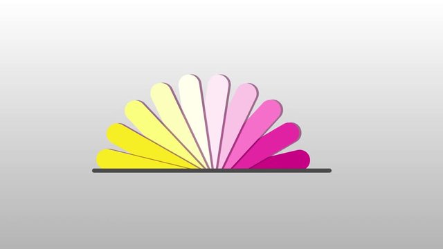 Infographics. Animation circle diagram. Alpha channel. 4 result box chart. Pie graph in flat style.