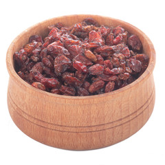 barberry in wooden cup isolated