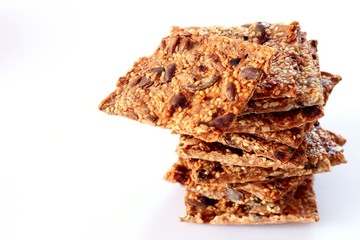 Crackers with spelled flour and seeds