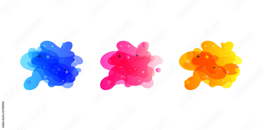 Poster gradient geometric banners with flowing liquid shapes. dynamic fluid design for logo, flyers or pres