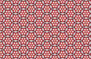 Fototapeta na wymiar Red White Hexagon Abstract Large Pattern Design