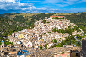 Fototapeta na wymiar View of the old town of Ragusa Ibla in Sicily, Italy
