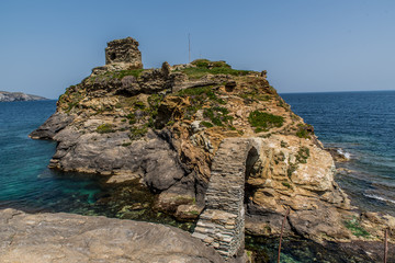Castle of Chora in Andros island, Cyclades Greece
