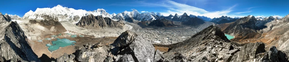 Papier Peint photo autocollant Cho Oyu Mont Cho Oyu, panorama des montagnes de l& 39 himalaya au Népal