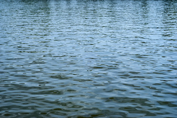 The texture of the surface of the river water in cold weather
