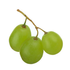 bunch of green grapes isolated on white background