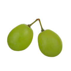 bunch of green grapes isolated on white background