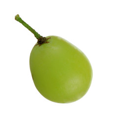 single green grape isolated on white background