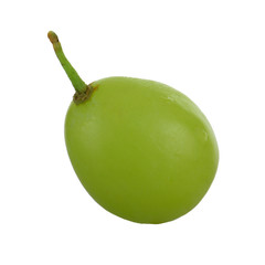 single green grape isolated on white background