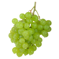 bunch of green grapes isolated on white background