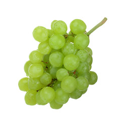 bunch of green grapes isolated on white background