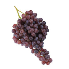 bunch of red grapes isolated on white background