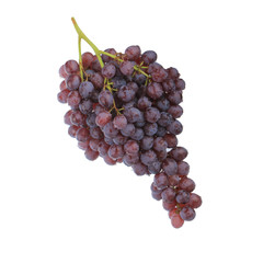 bunch of red grapes isolated on white background