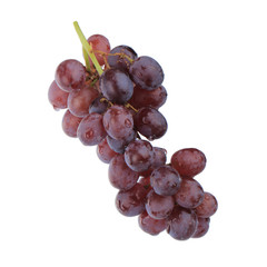 bunch of red grapes isolated on white background