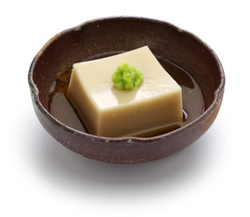 homemade sesame tofu, gomma dofu,  japanese traditional vegan cuisine