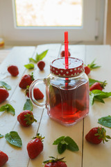 drink with strawberries