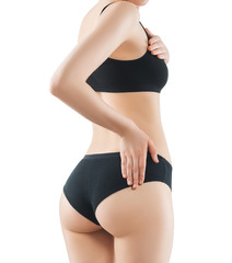 Fototapeta premium Beautiful perfect slim female body fitness woman