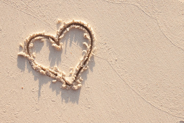 Heart and sand in Seychelles.