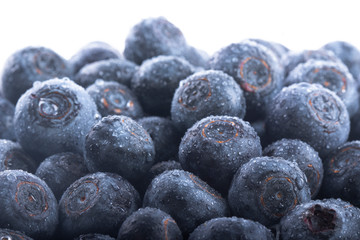 heap of blueberries isolated on white